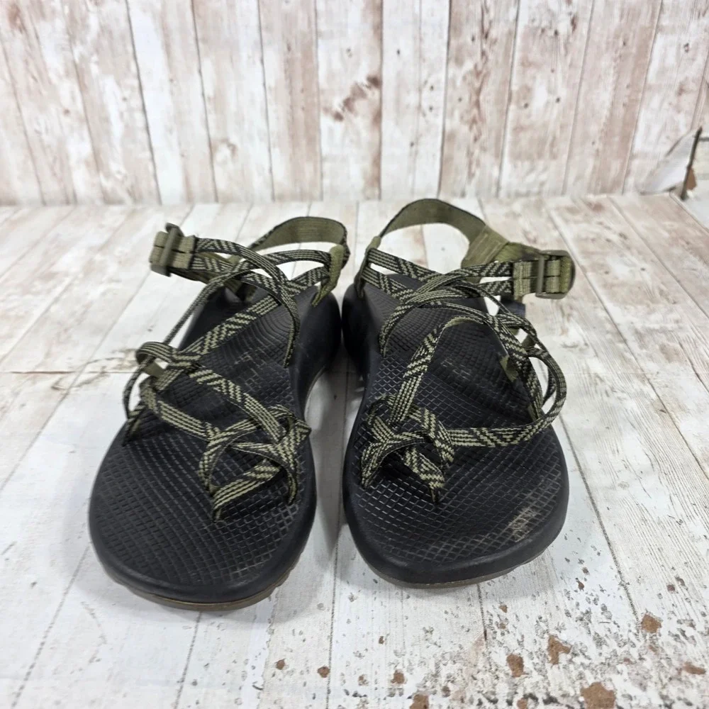 Chaco Z/Cloud 2 Womens Sandal Size 9 Olive Green Black Double Strap Toe Loop